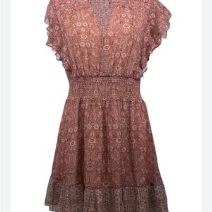 INTERMIX Red Ruffled Smocked Sundress